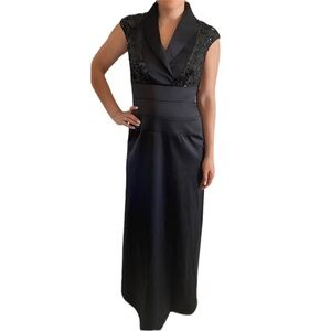 Jovani Satin Black Evening Dress